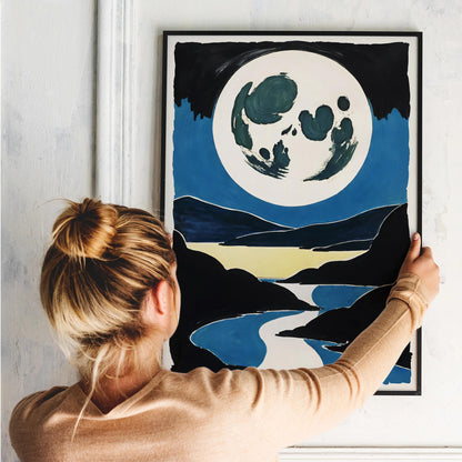 Japanese Moon Wall Art Print