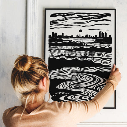 Black and White Landscape Poster