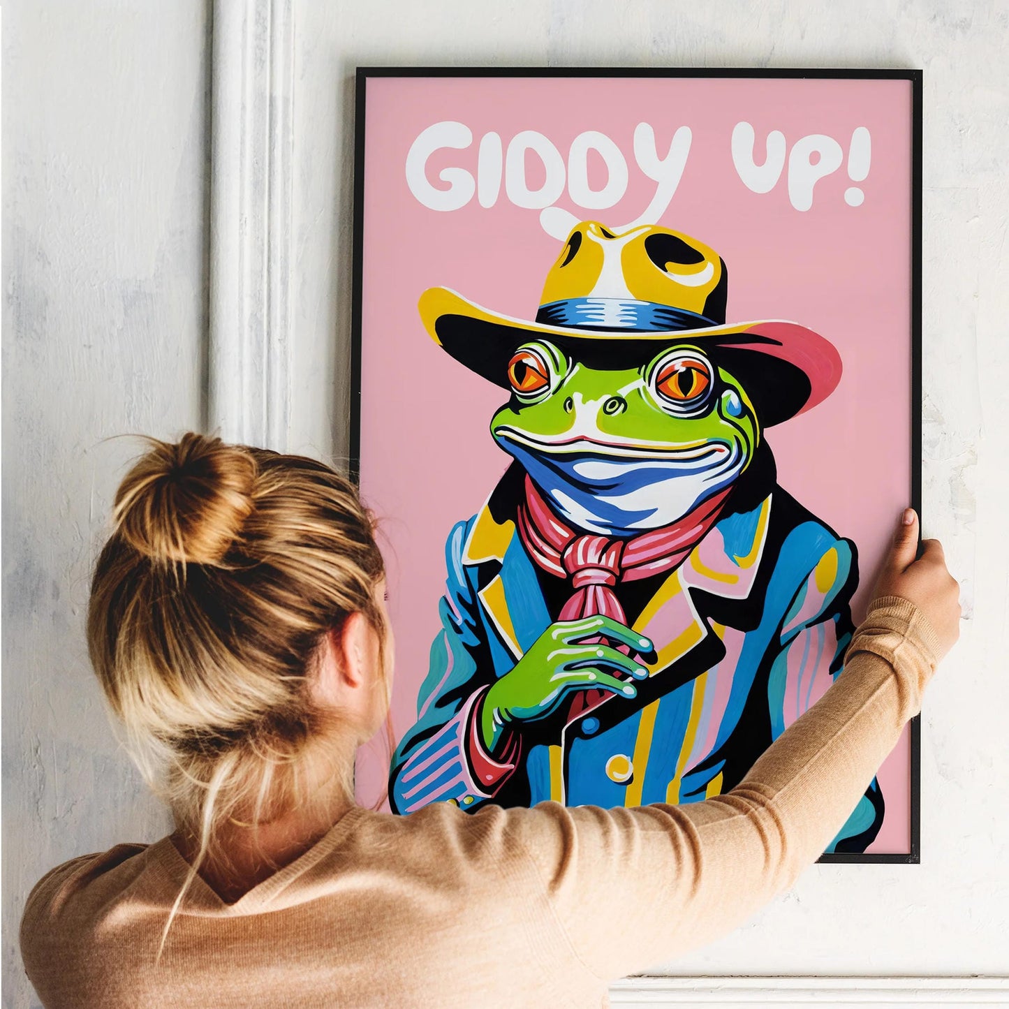Giddy Up Cowboy Frog Poster