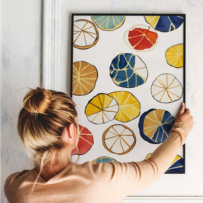 Citrus Slices Abstract Fruit Wall Art Print