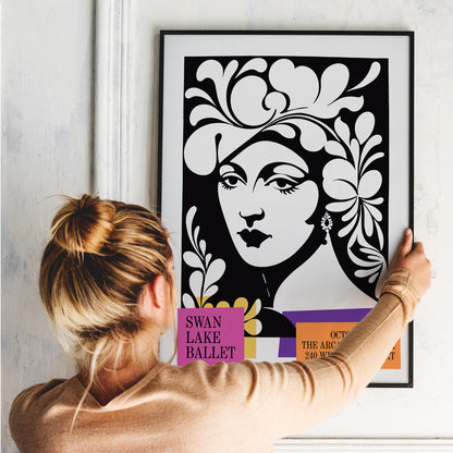 Swan Lake Ballet Vintage Poster