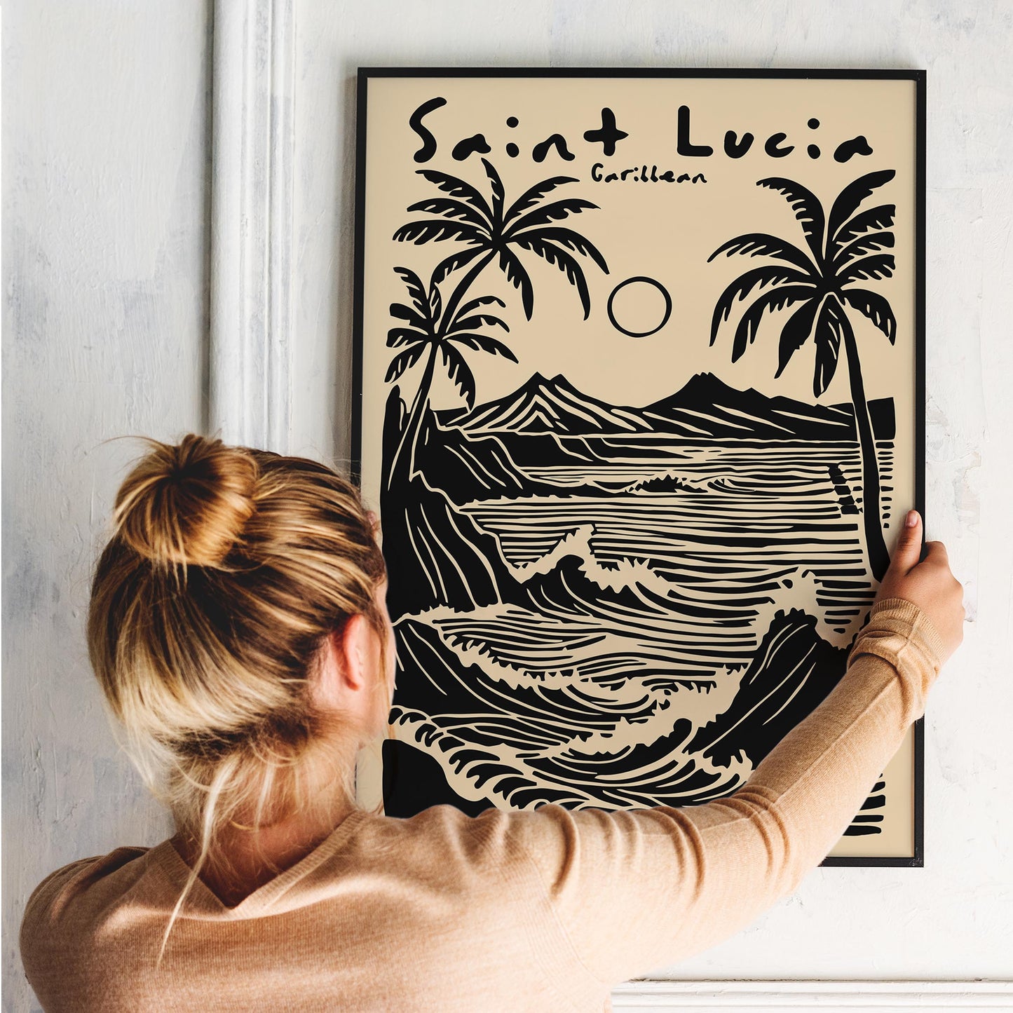 Saint Lucia Caribbean Tropical Black Poster