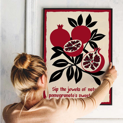 Pomegranate Delight Vintage Poster