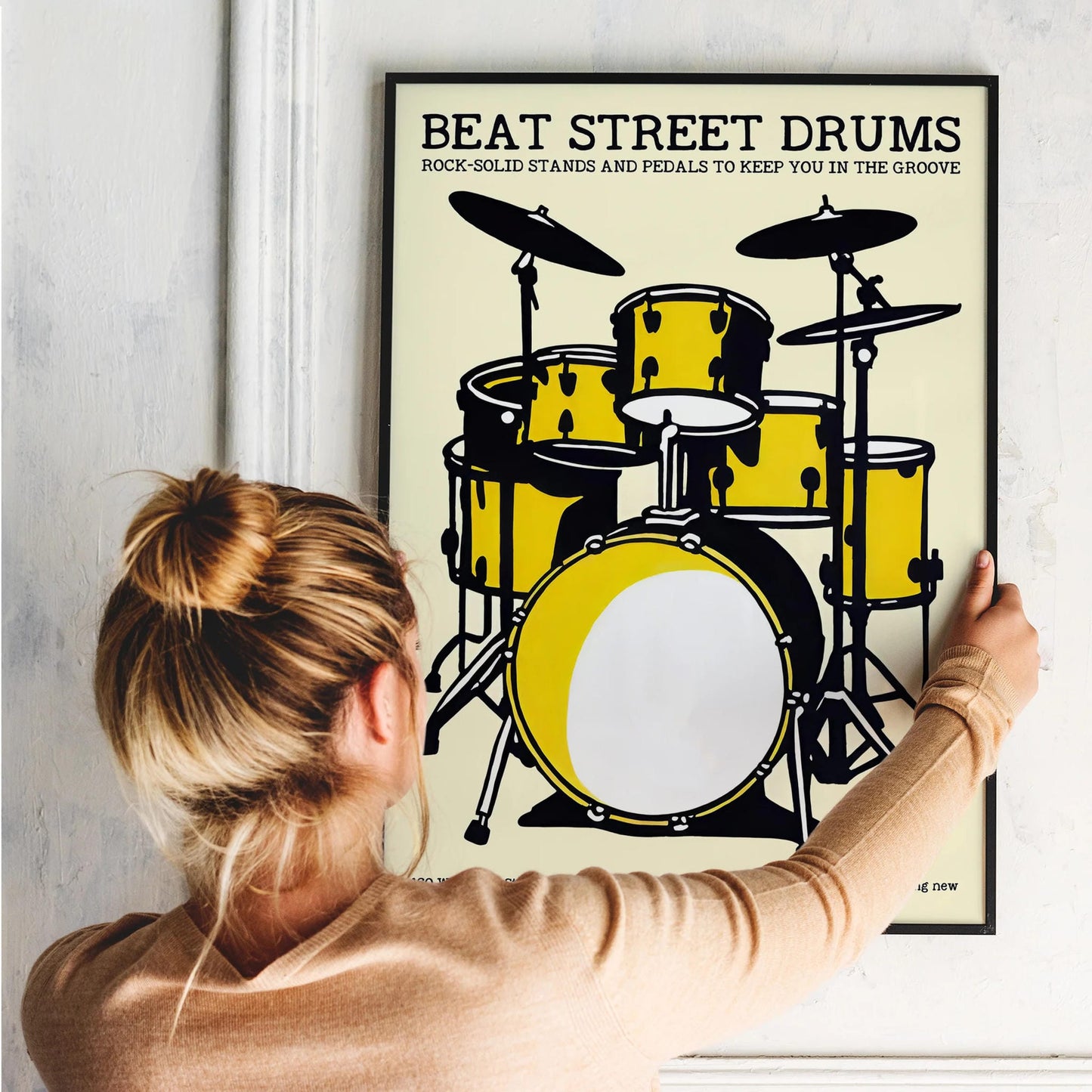 Bold Yellow Drum Kit Art Print