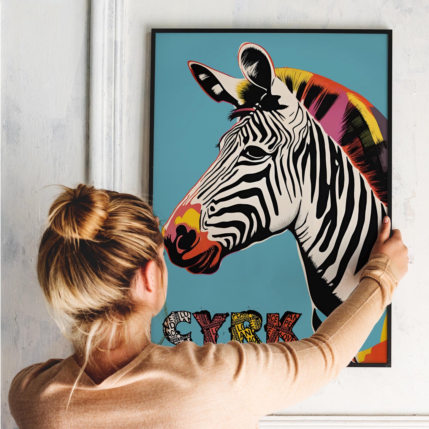 Polish Circus Zebra Pop Art Poster Print