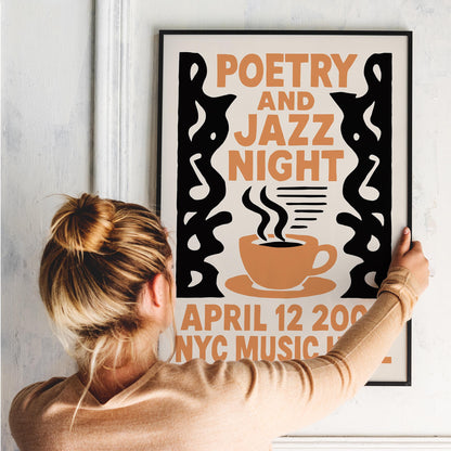 Poetry and Jazz Coffee Poster