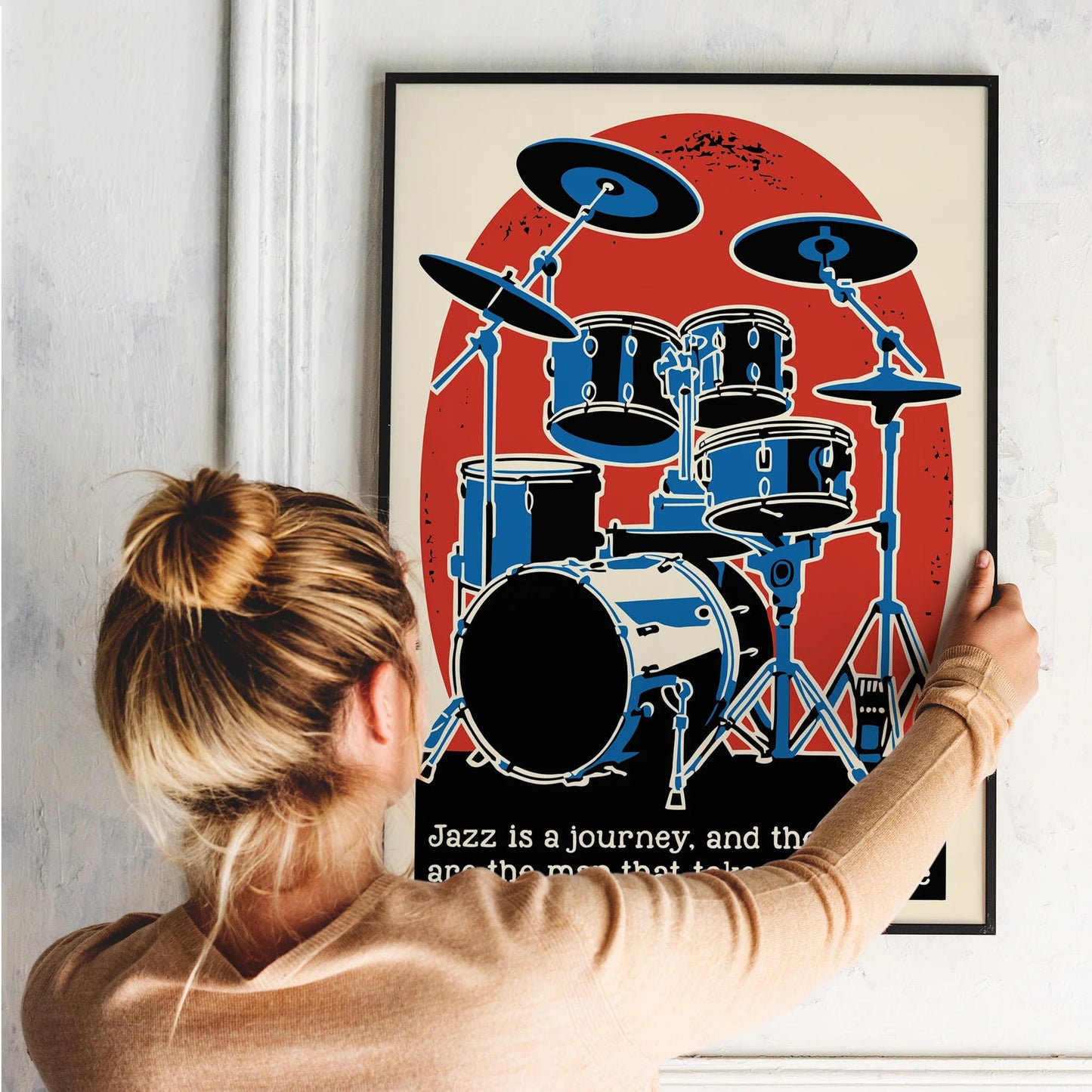 Retro Drum Set Wall Art Poster