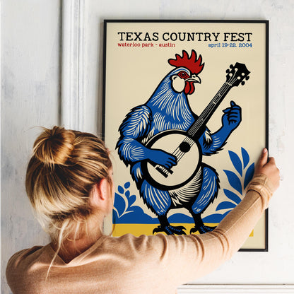 Texas Country Fest Rooster Poster Print