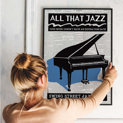 All That Jazz Vintage Piano Poster