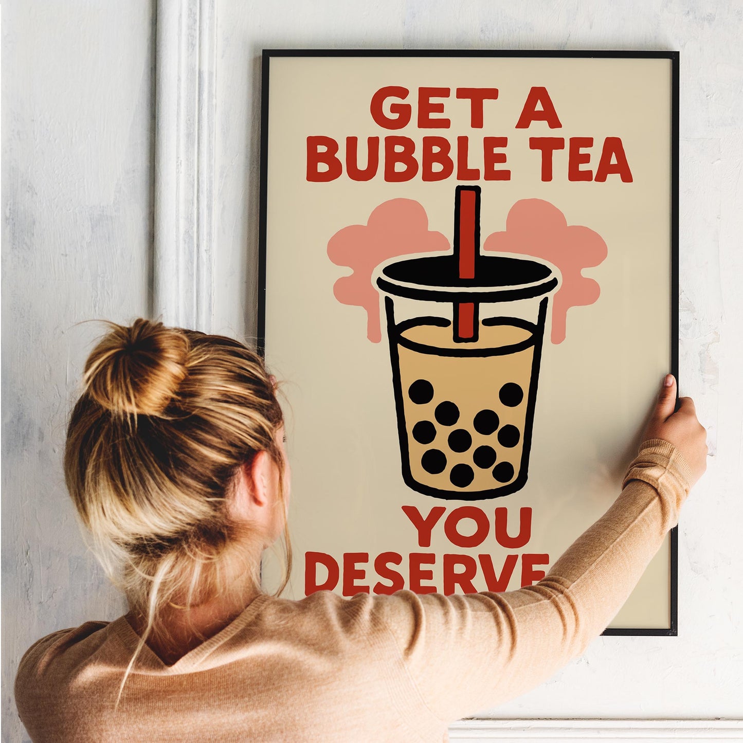 Cute Bubble Tea Wall Art