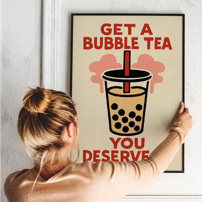 Cute Bubble Tea Wall Art
