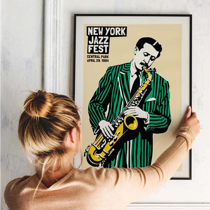 New York Jazz Fest Saxophone Print