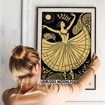 Jealous Moonlight Ballet Retro Poster