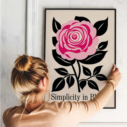 Simplicity in Bloom Elegant Rose Art Print