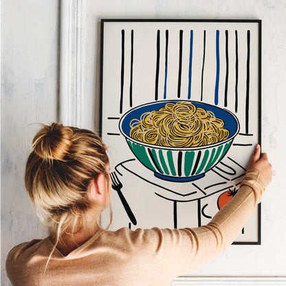 Modern Spaghetti Bowl Kitchen Poster Print