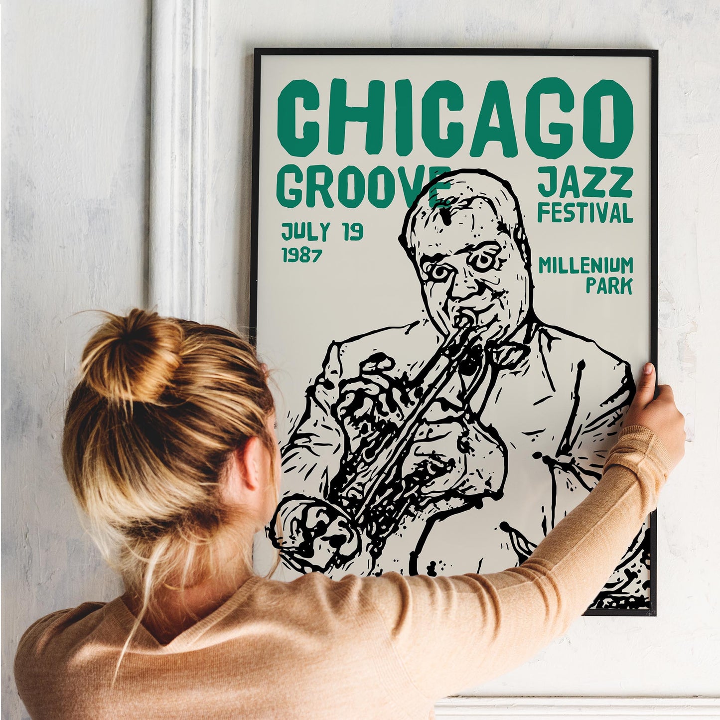 Chicago Groovy Jazz Festival Poster Print
