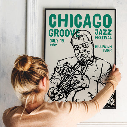 Chicago Groovy Jazz Festival Poster Print