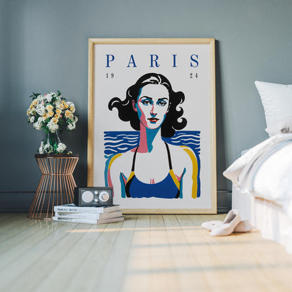 Paris 1924 Swim Poster