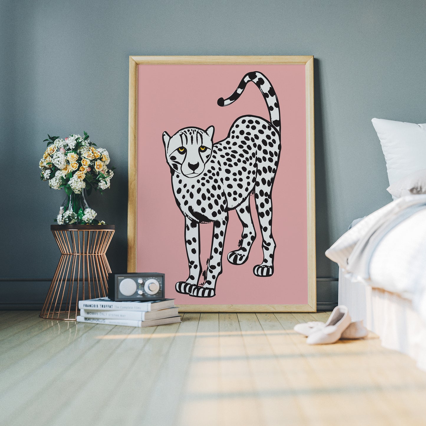 White Panther Wall Art Print