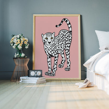 White Panther Wall Art Print