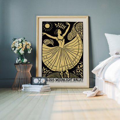 Jealous Moonlight Ballet Retro Poster