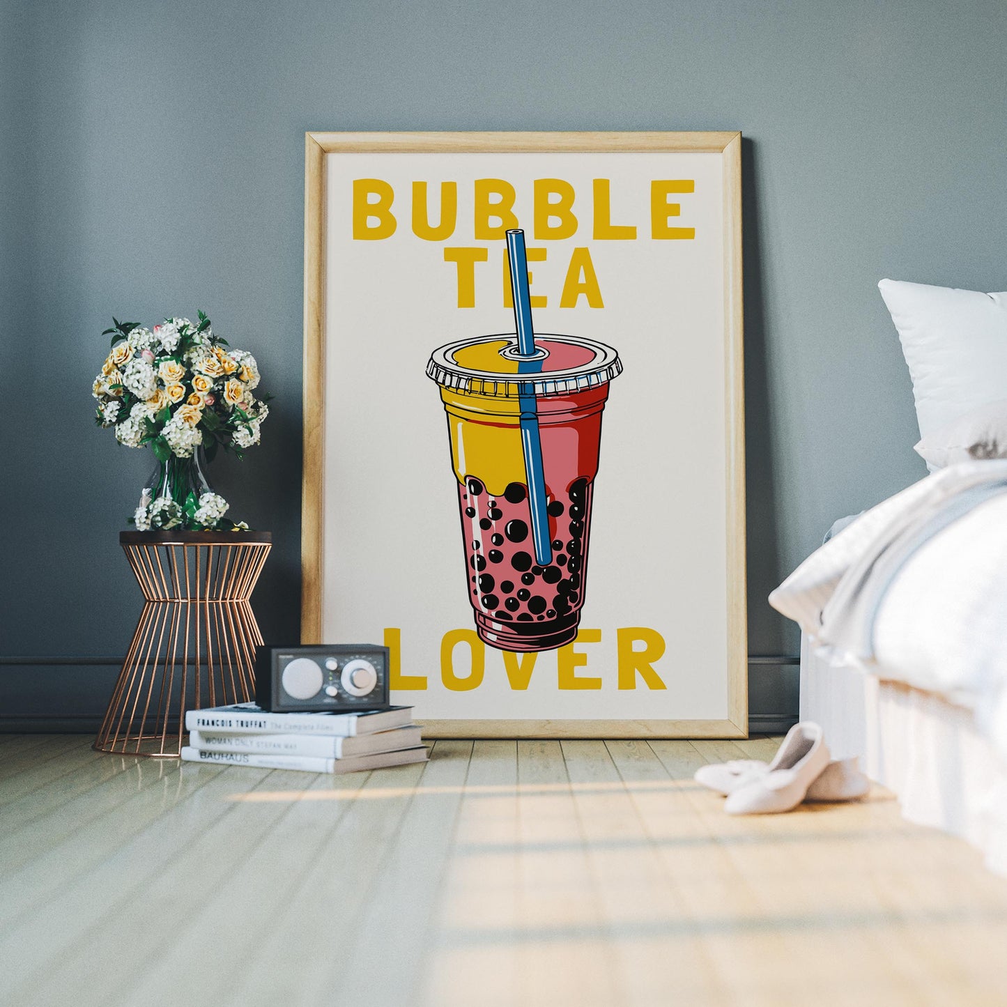 Pink Bubble Tea Wall Art