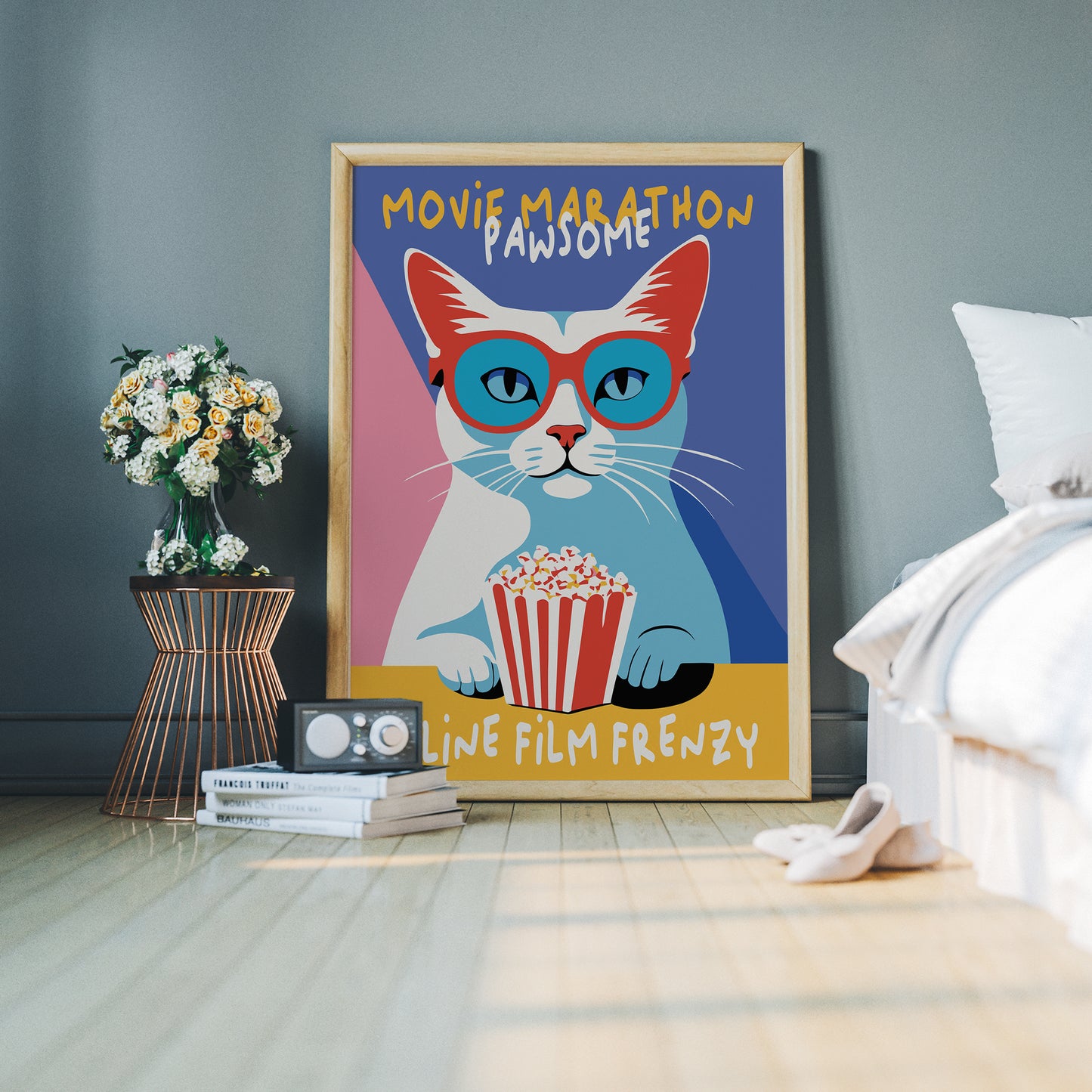 Pawsome Movie Marathon, Kids Room Art Print