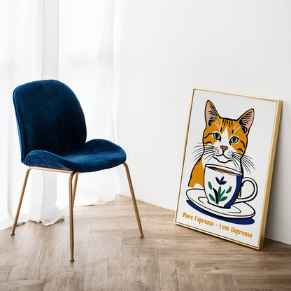 More Espresso Less Depresso Wall Art Print