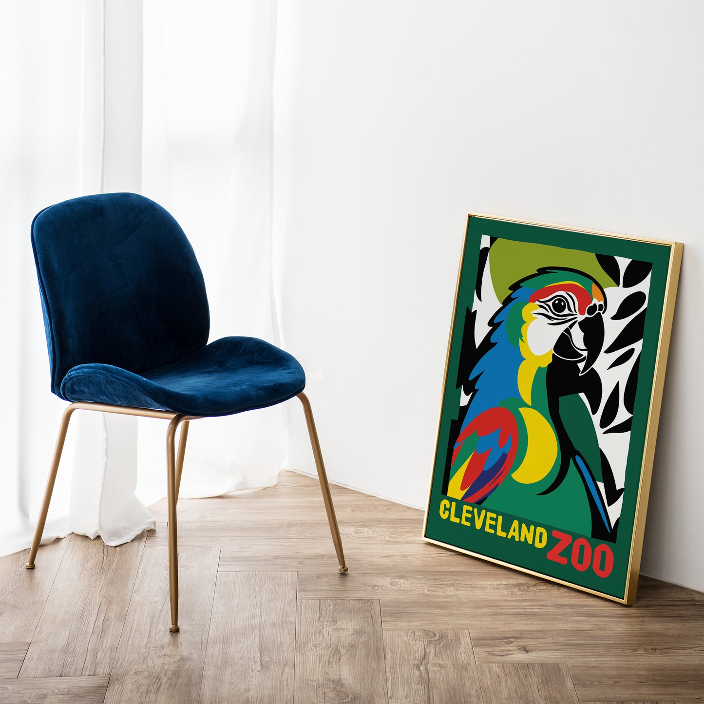 Cleveland Zoo Parrot Poster