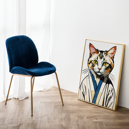 Cat in Bathrobe Wall Art Poster