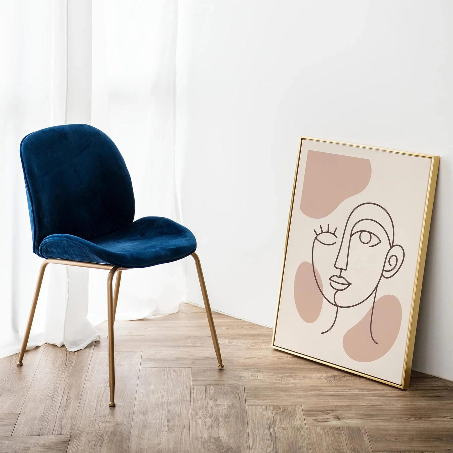 Boho Line Art Poster – Mokka Tones Minimal Print