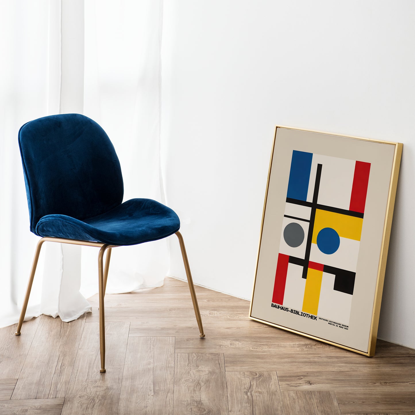 Minimalist Bauhaus Library Wall Art