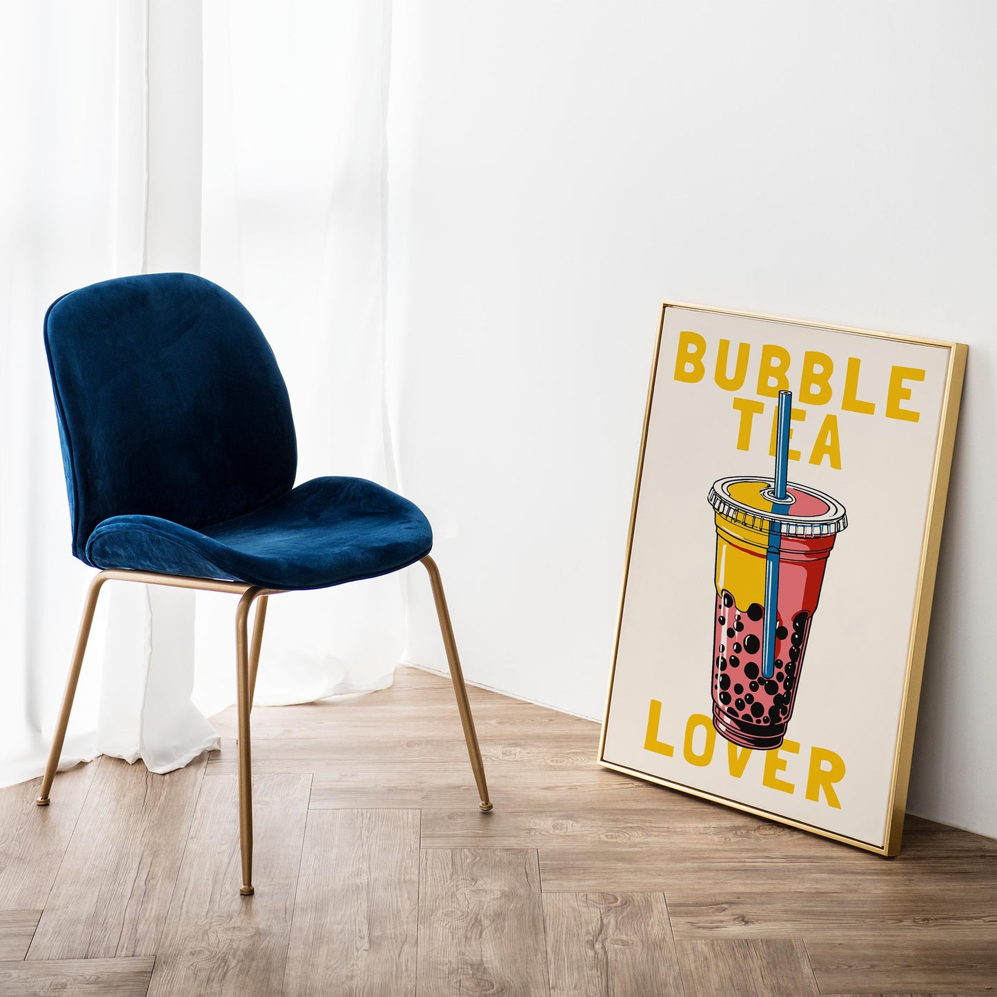 Pink Bubble Tea Wall Art
