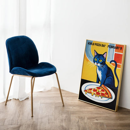 World Pizza Day Cat Poster