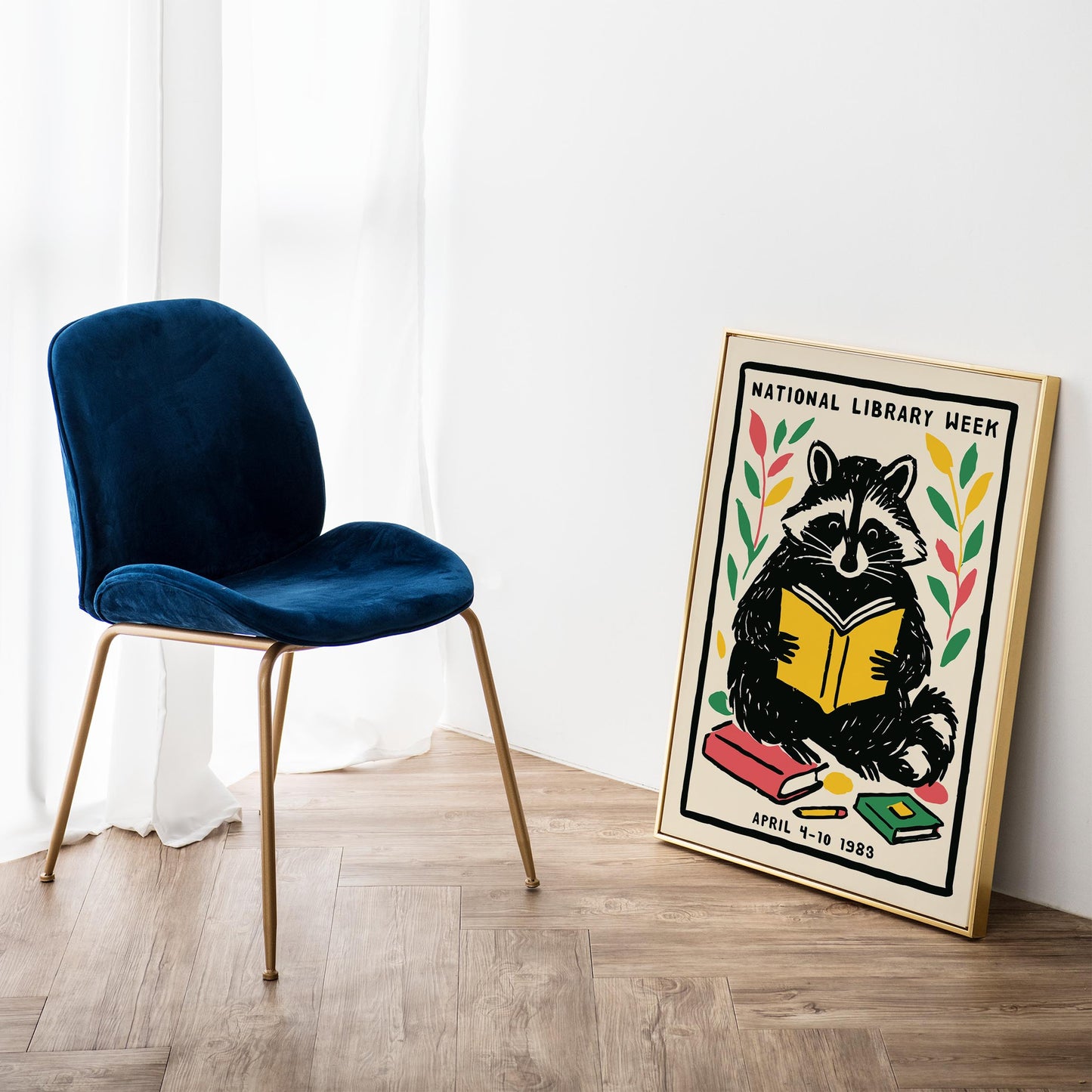 Raccoon Reader Poster