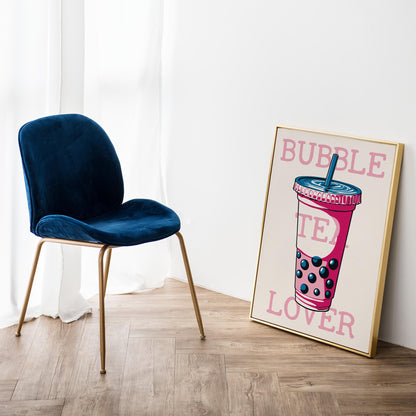Pink Bubble Tea Wall Art