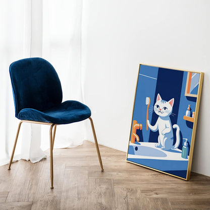 Brush Your Teeth - Cute Kitten Poster