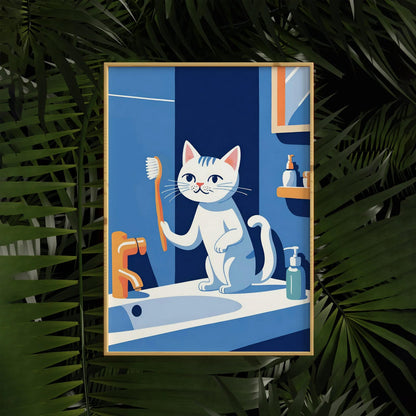 Brush Your Teeth - Cute Kitten Poster