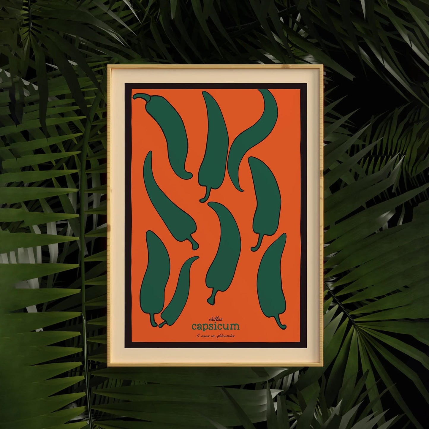Retro Capsicum Chillies Wall Art Poster