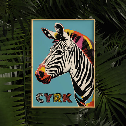 Polish Circus Zebra Pop Art Poster Print