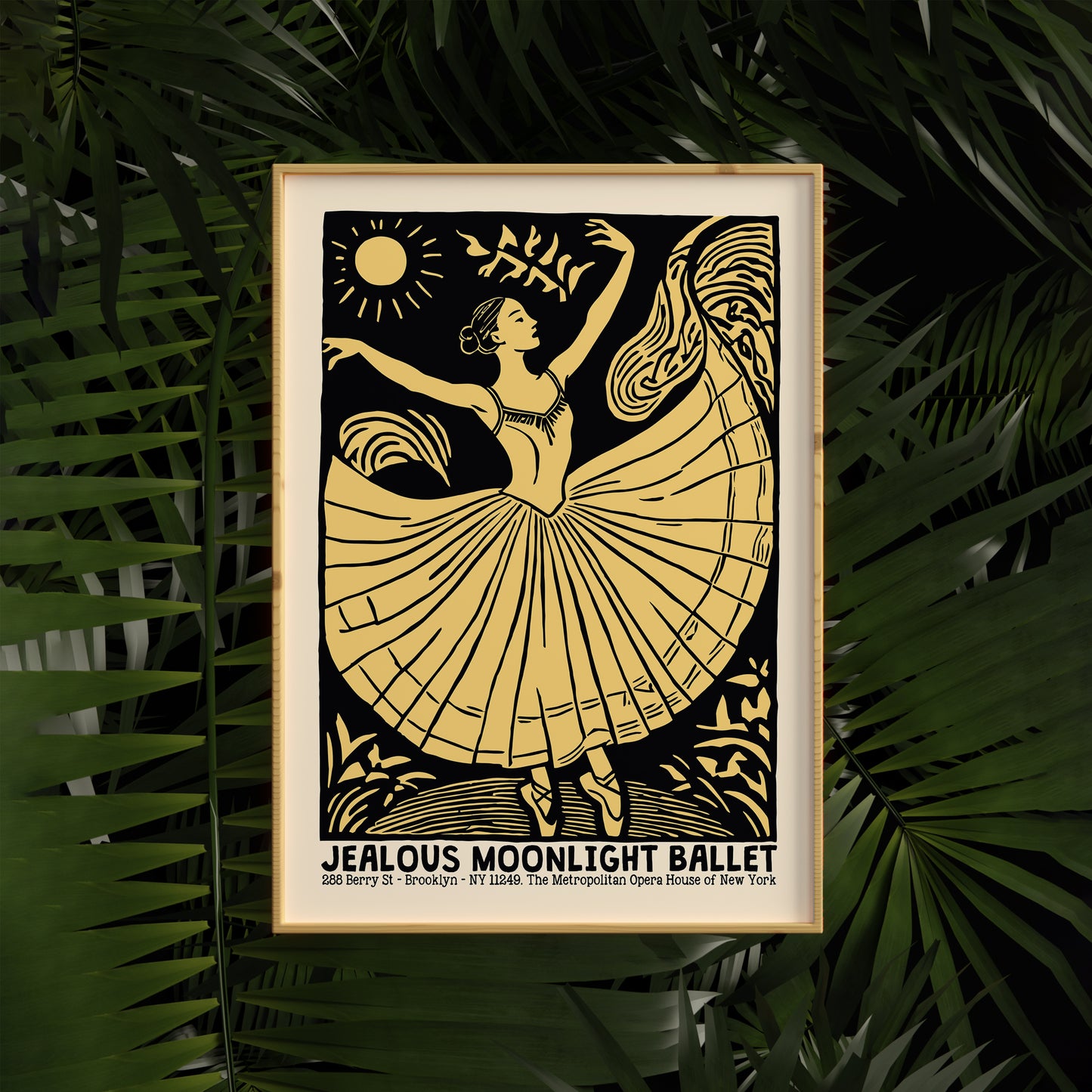 Jealous Moonlight Ballet Retro Poster