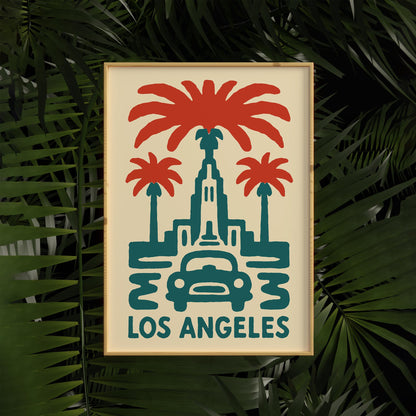 Los Angeles Palm Travel Poster