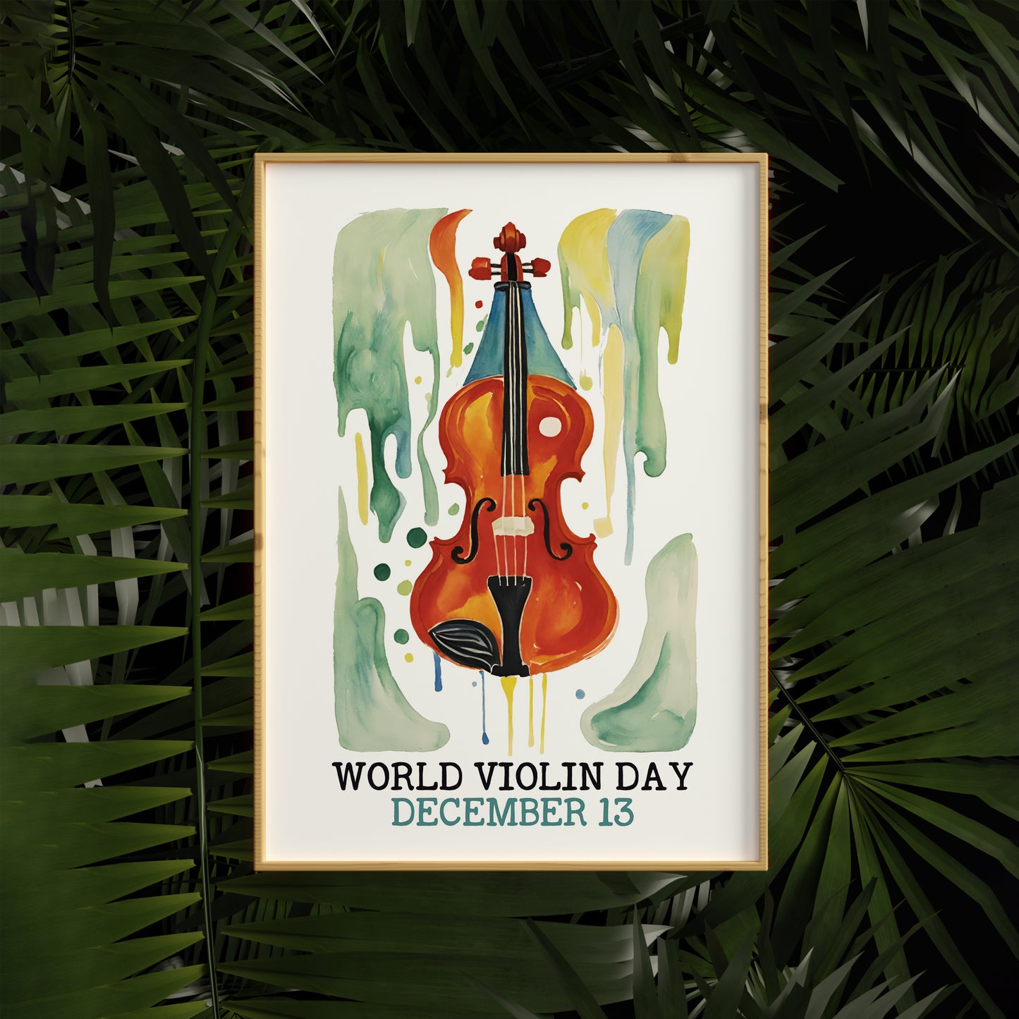 World Violin Day Retro Poster