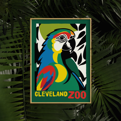 Cleveland Zoo Parrot Poster