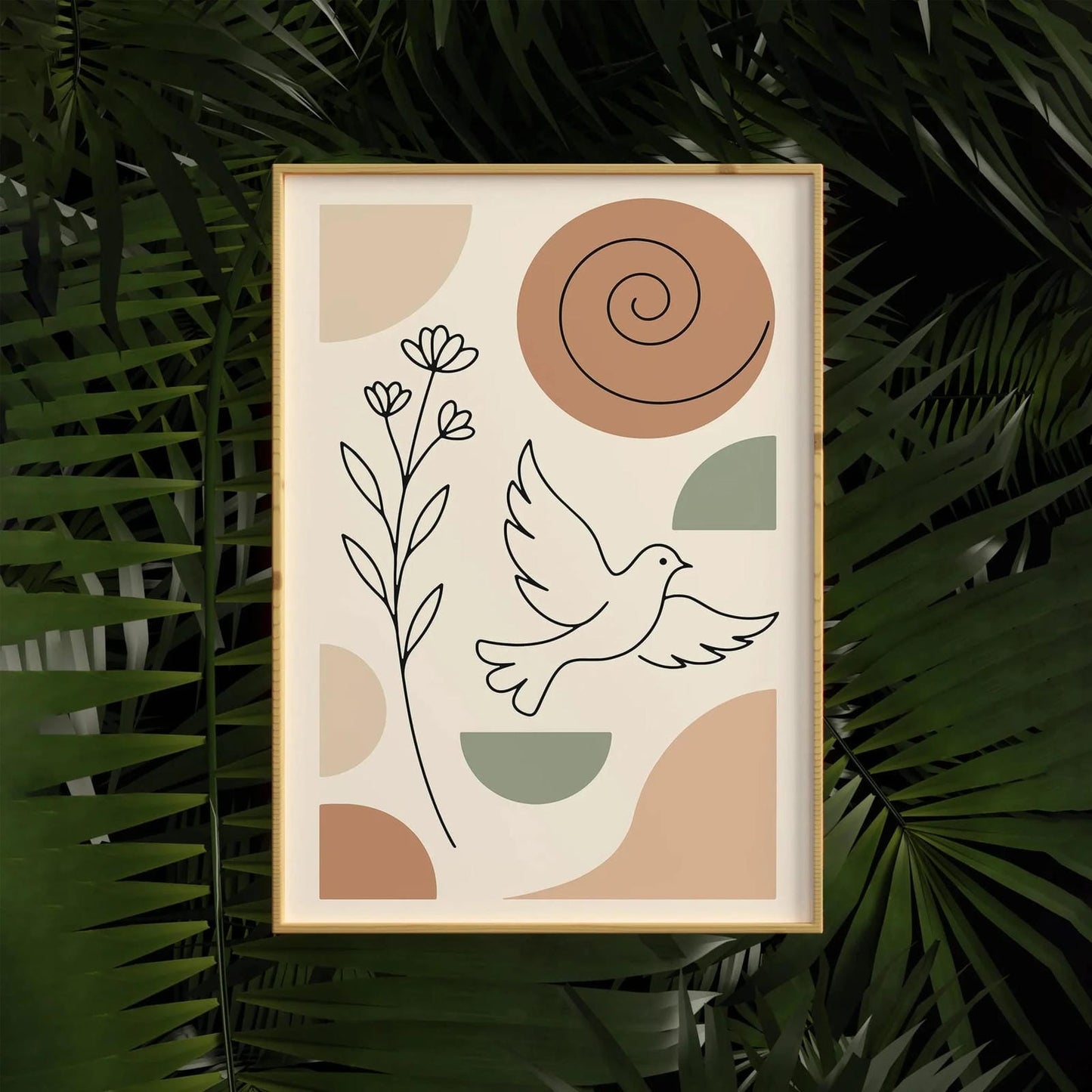 Minimalist Dove Line Art – Aesthetic Wall Poster