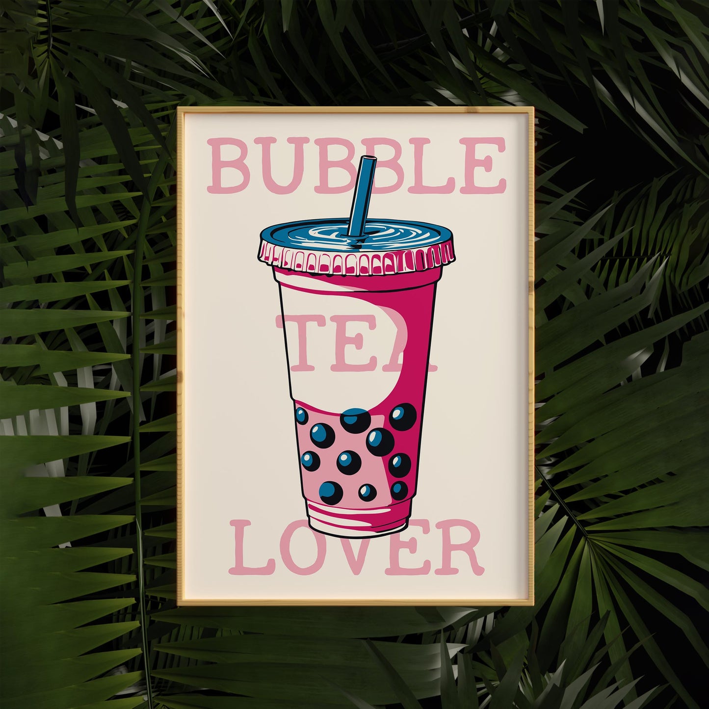Pink Bubble Tea Wall Art