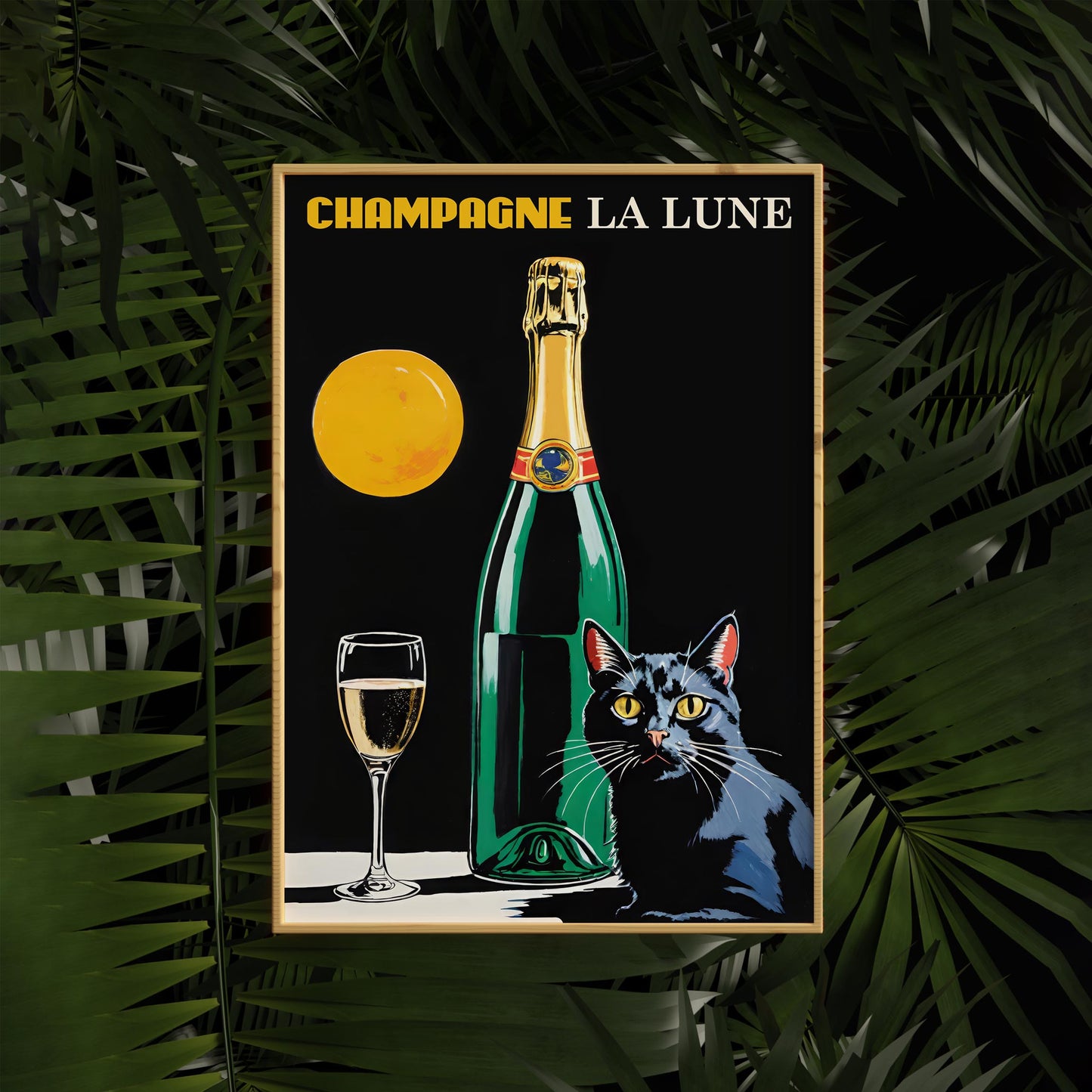Moon Cat Bottle Poster
