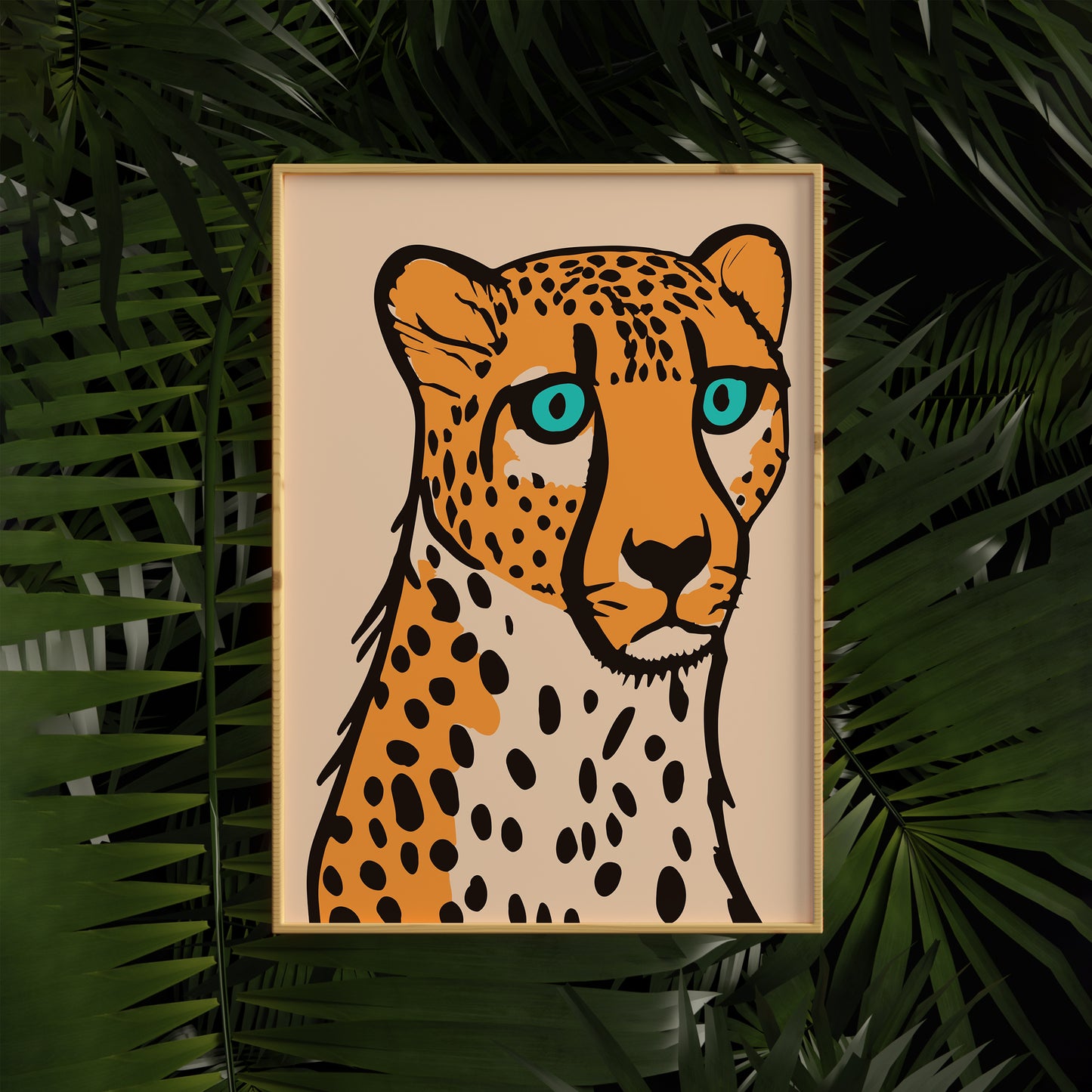 Blue Eyes Cheetah Poster