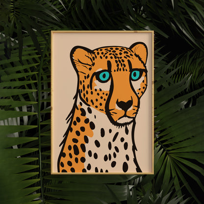 Blue Eyes Cheetah Poster