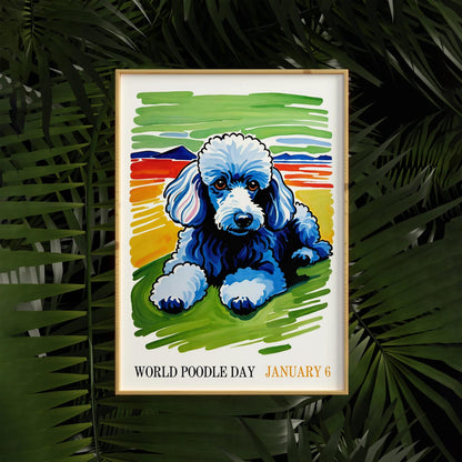 World Poodle Day Watercolor Poster